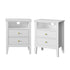2x Bedside Table Nightstand 2 Drawers Bedroom Cabinet White