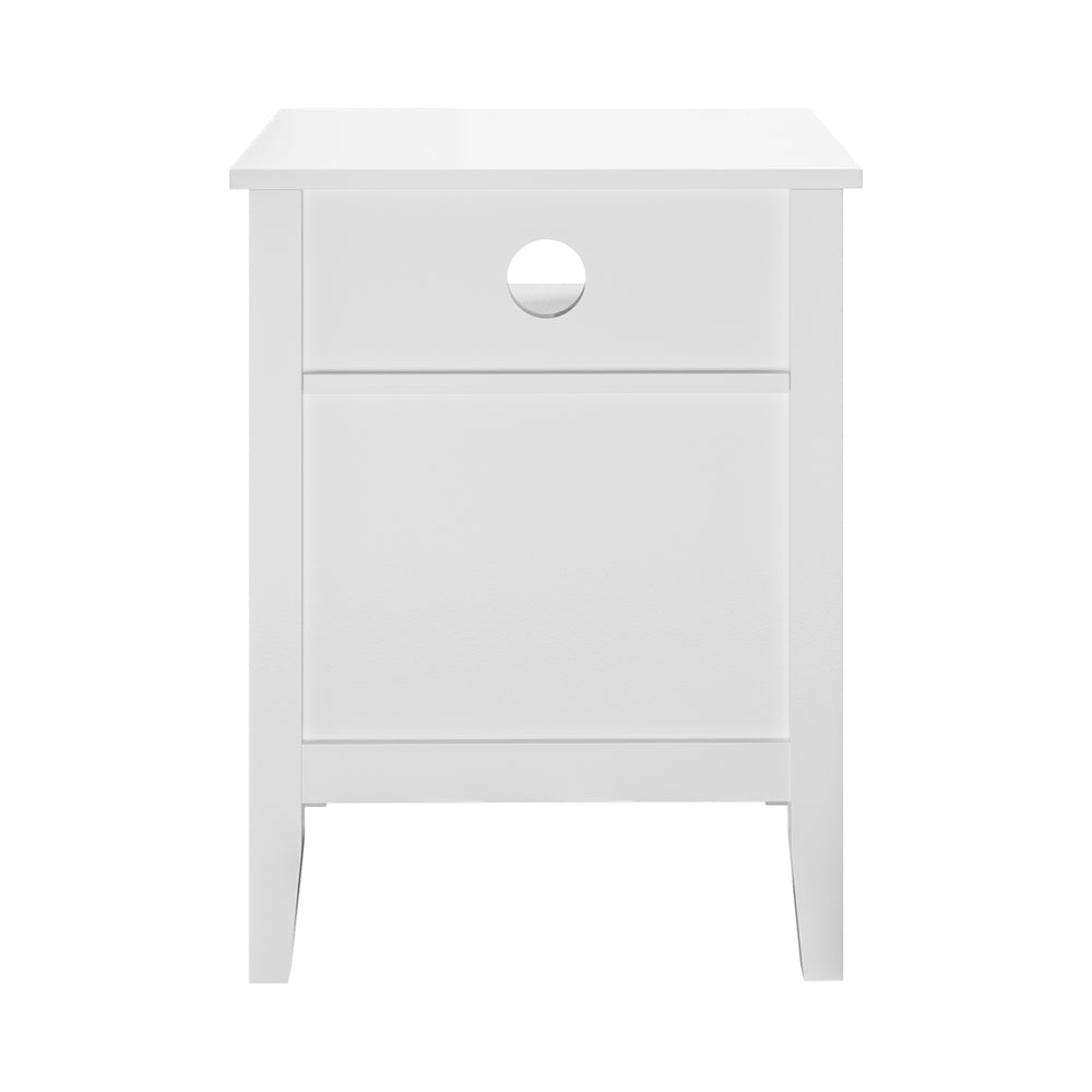 2x Bedside Table Nightstand 2 Drawers Bedroom Cabinet White