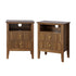 2x Bedside Table Nightstand 2 Drawer Storage Cabinet Walnut