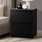 2 Drawer Bedside Table Black Nightstand Storage Cabinet