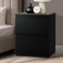 Bedside Table Nightstand 2 Drawers Black