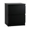 Bedside Table Nightstand 2 Drawers Black