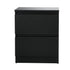 Bedside Table Nightstand 2 Drawers Black