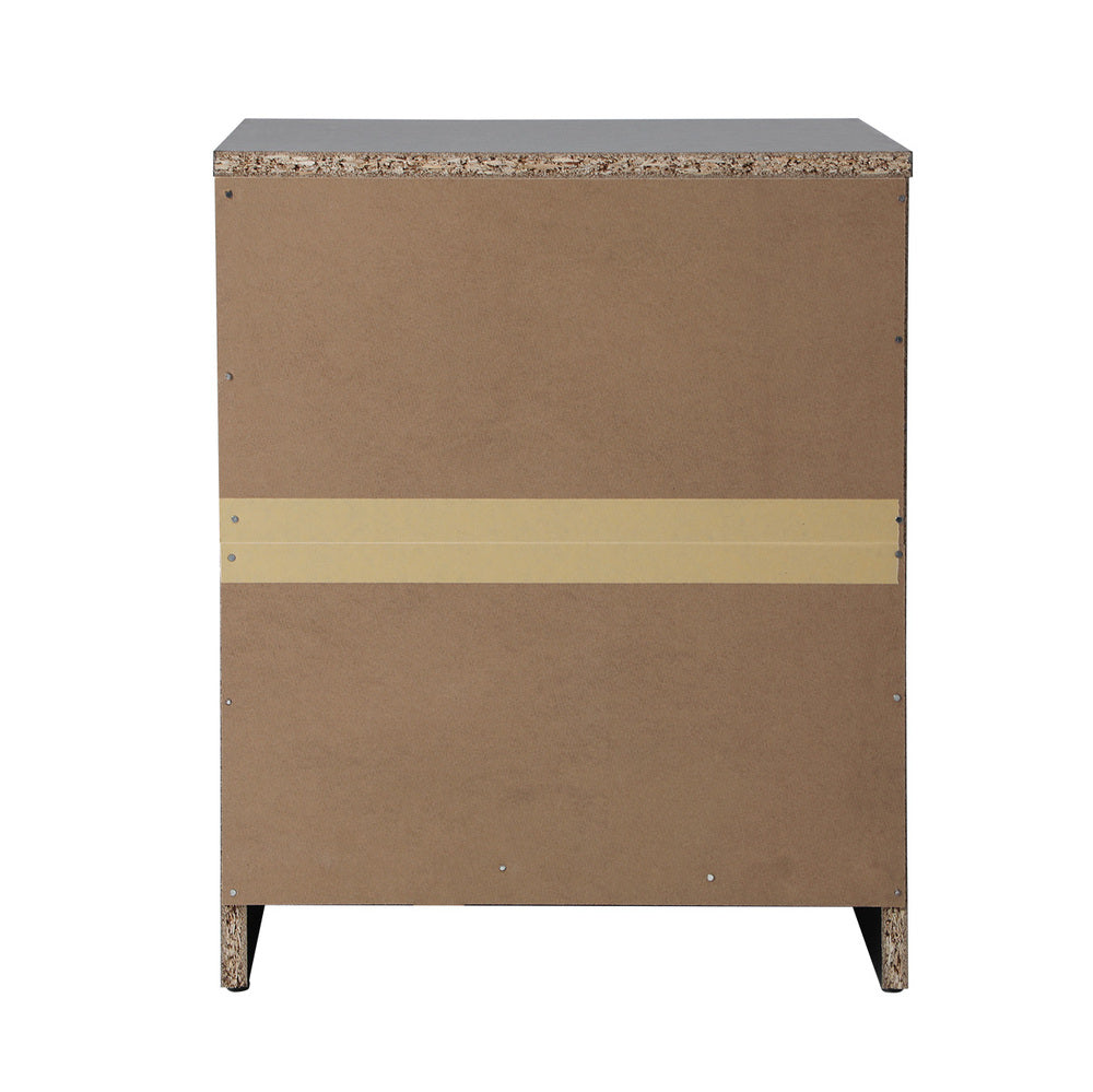 Bedside Table Nightstand 2 Drawers Black