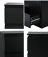 Bedside Table Nightstand 2 Drawers Black