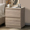 Oikiture 2 Drawer Bedside Table Natural Wood Nightstand Storage Cabinet
