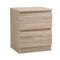 Bedside Table Nightstand 2 Drawers Natural