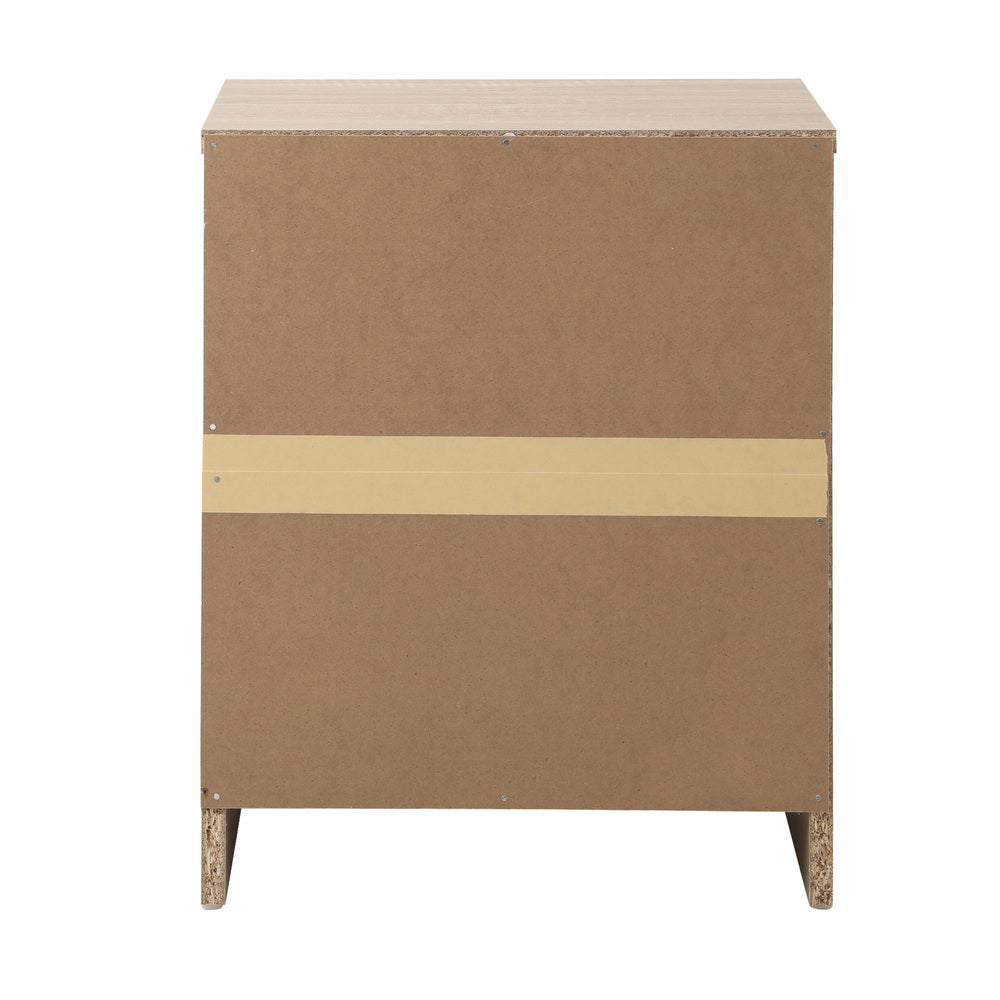 Bedside Table Nightstand 2 Drawers Natural