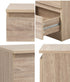 Bedside Table Nightstand 2 Drawers Natural