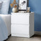 2 Drawer Bedside Table White Nightstand Storage Cabinet