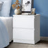 Bedside Table Nightstand 2 Drawers White