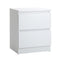 Bedside Table Nightstand 2 Drawers White