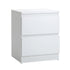 Bedside Table Nightstand 2 Drawers White