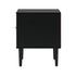 Oikiture Bedside Tables Set of 2 – Black 2‑Drawer Nightstands with Metal Handles
