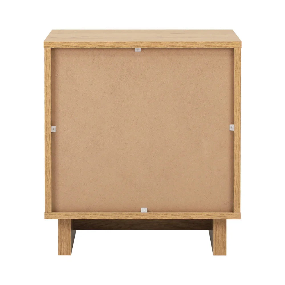 Bedside Table 2 Drawers Nightstand Storage Cabinet Natural