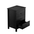 Oikiture Bedside Table Black – Hamptons Style 3‑Drawer Nightstand with Wooden Handles