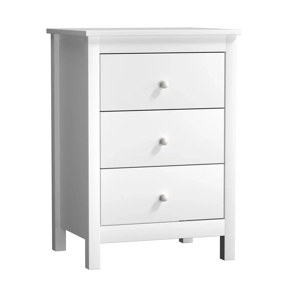 Oikiture Bedside Tables Set of 2 Nightstands White