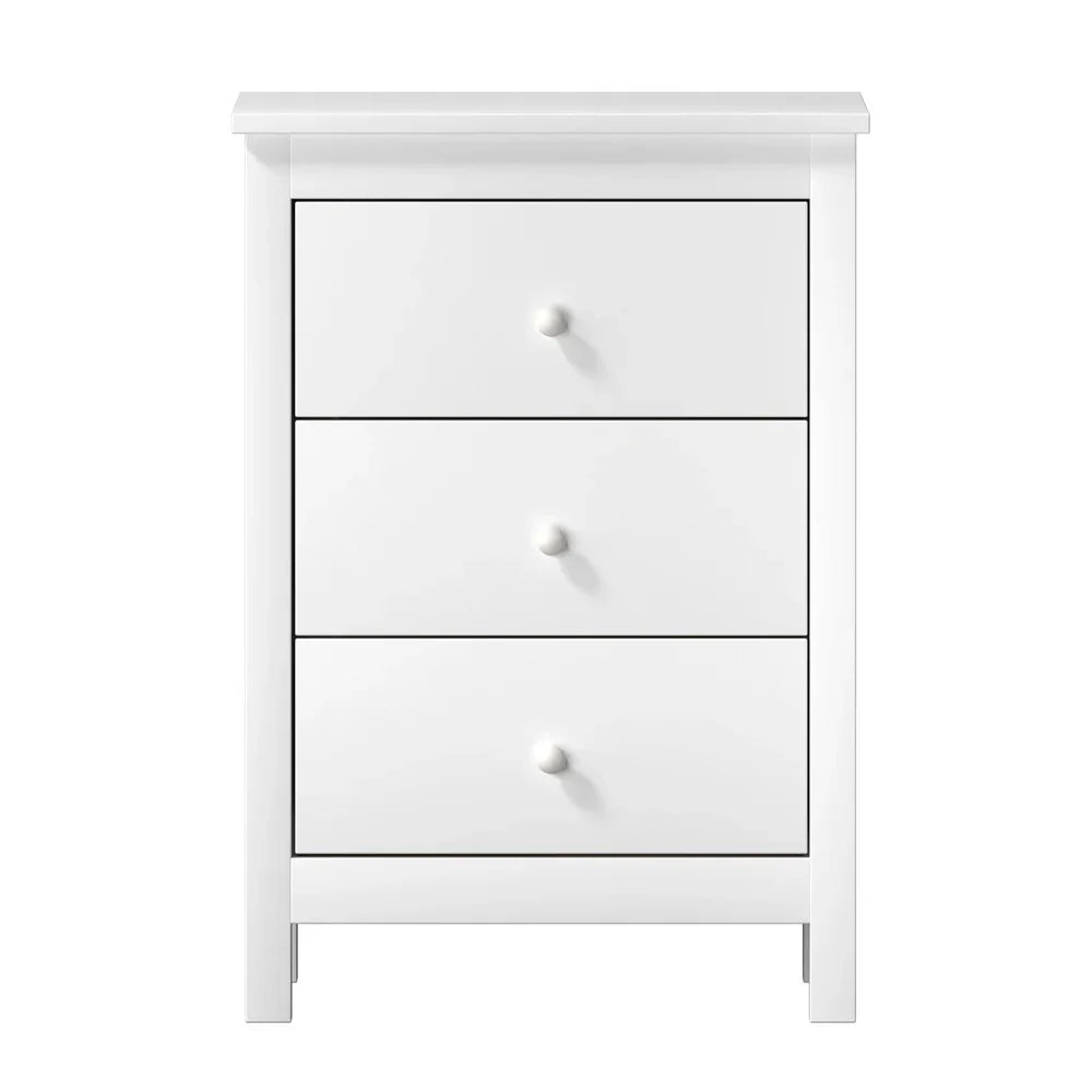 Oikiture Bedside Tables Set of 2 Nightstands White