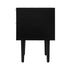 2PCS Bedside Table 2 Drawers Black&Wooden