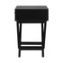 Bedside Table Wooden Frame Cross Base Black