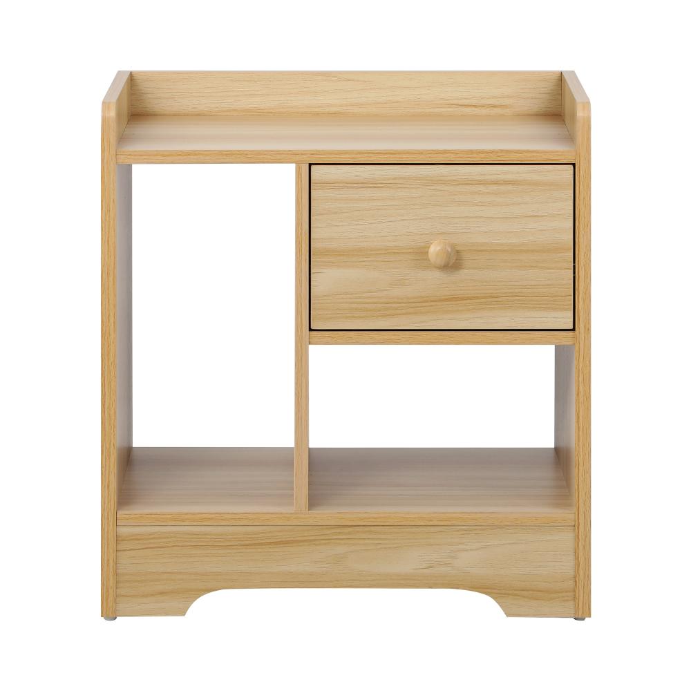 Bedside Table with Drawer & Storage Space Wooden