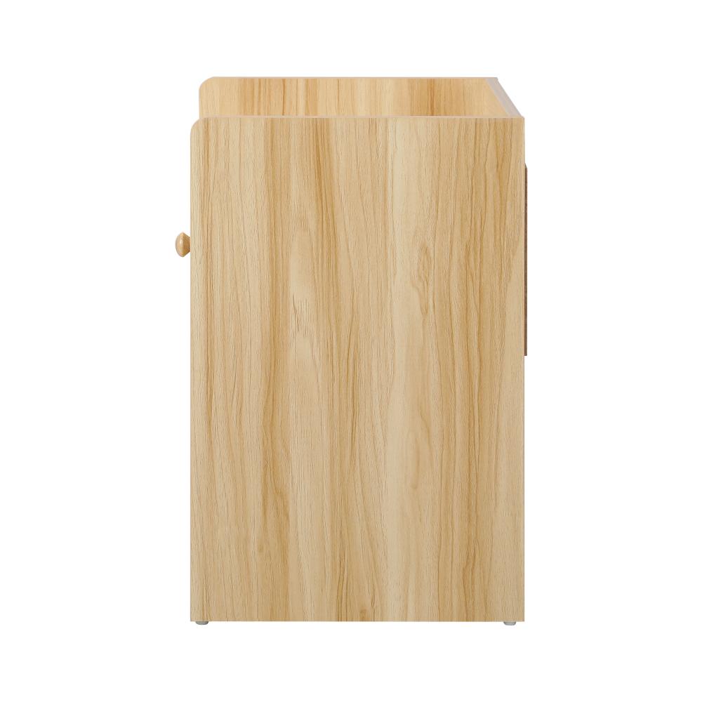 Bedside Table with Drawer & Storage Space Wooden