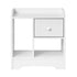 Bedside Table with Drawer & Storage Space White
