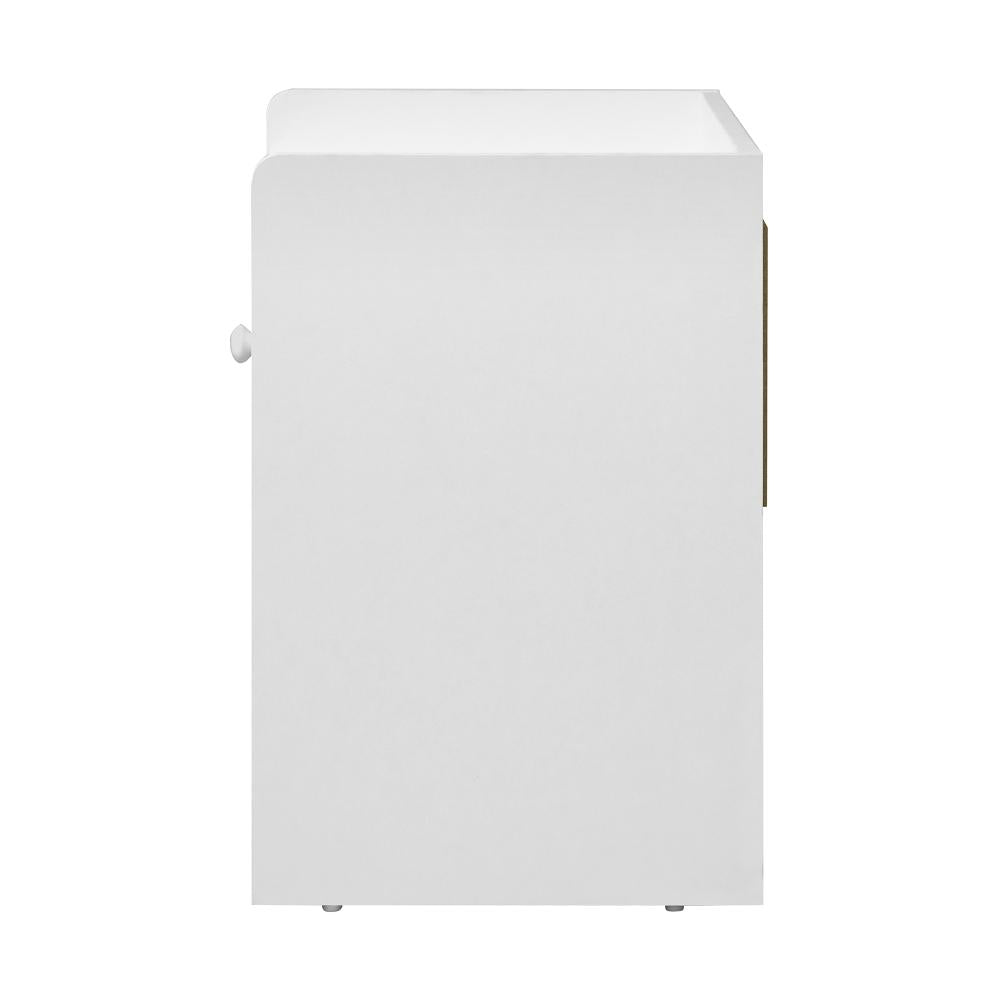 Bedside Table with Drawer & Storage Space White