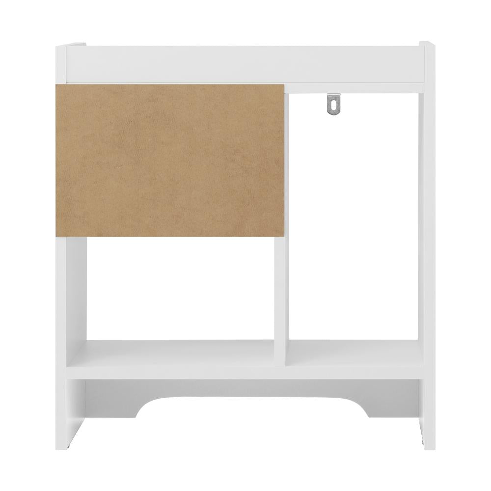 Bedside Table with Drawer & Storage Space White