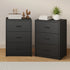 2x Bedside Table 3 Drawers Nightstand Bedroom Storage Black