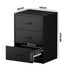 Bedside Table 3 Drawers Nightstand Bedroom Storage Black