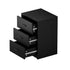 Bedside Table 3 Drawers Nightstand Bedroom Storage Black