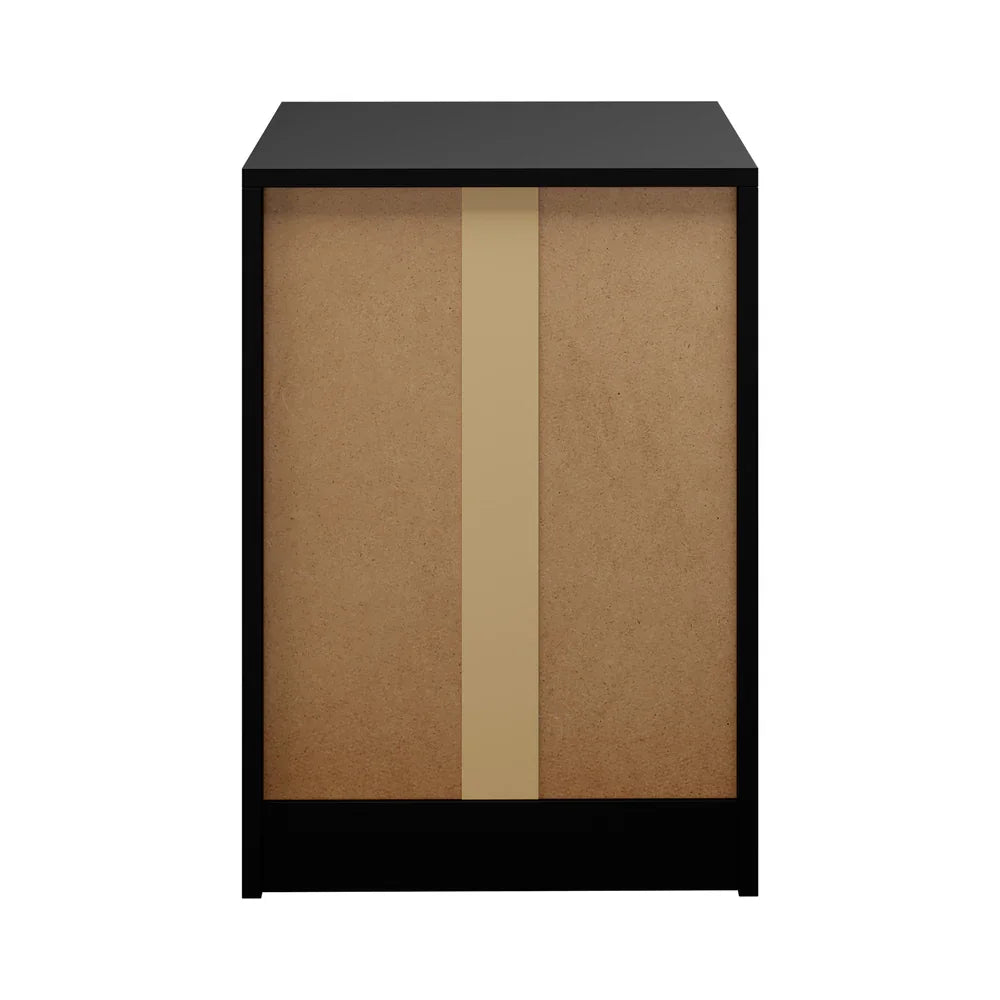 2x Bedside Table 3 Drawers Nightstand Bedroom Storage Black