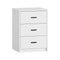 Bedside Table 3 Drawers Nightstand Bedroom Storage White