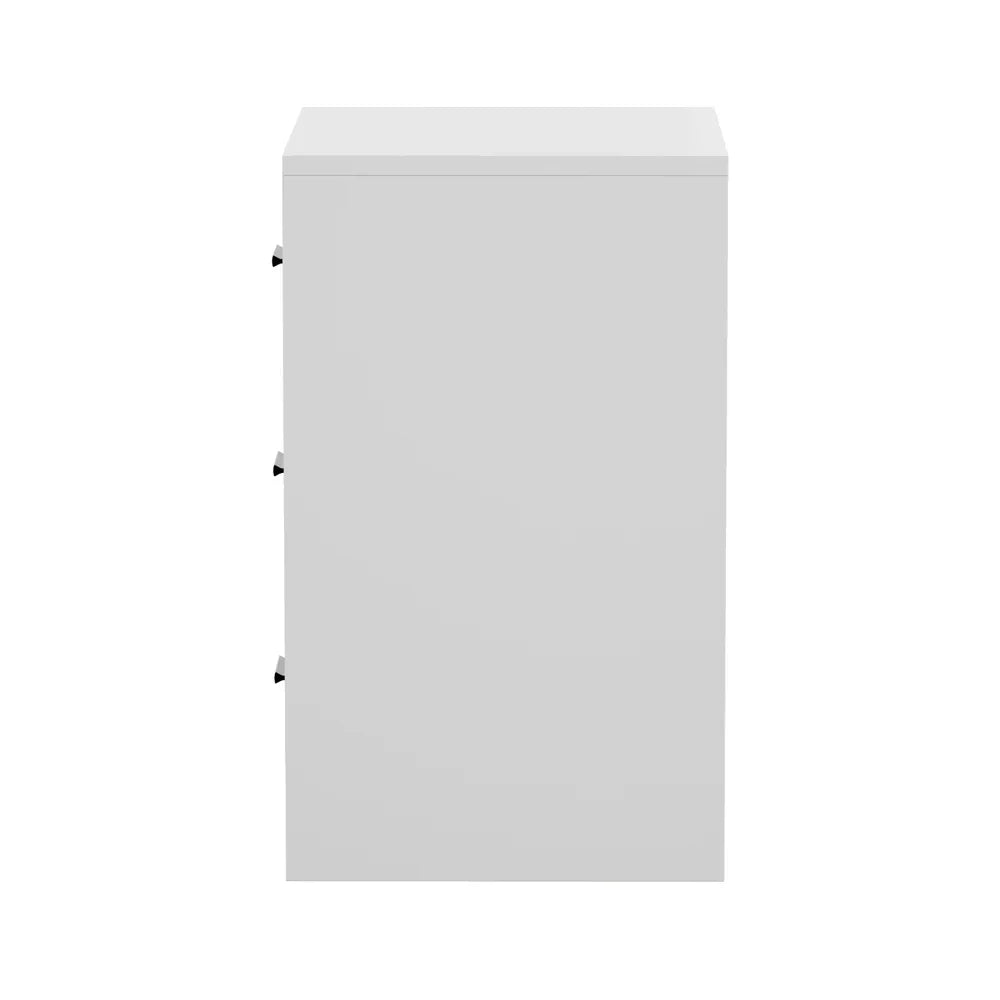 Bedside Table 3 Drawers Nightstand Bedroom Storage White
