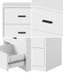 Bedside Table 3 Drawers Nightstand Bedroom Storage White