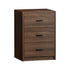 Bedside Table 3 Drawers Nightstand Bedroom Storage Walnut