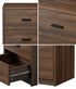 Bedside Table 3 Drawers Nightstand Bedroom Storage Walnut