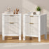 Bedside Table Nightstand 2-Pack, White, 39x30x52.5cm Each Piece