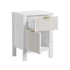 Bedside Table Nightstand 2-Pack, White, 39x30x52.5cm Each Piece