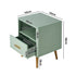 Oikiture Bedside Table 1 Drawer Open Shelf Nightstand Green