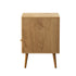 Oikiture 2x Bedside Table 1 Drawer Open Shelf Nightstand Natural