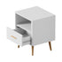 Oikiture Bedside Table 1 Drawer Open Shelf Nightstand White