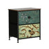 2pc Bedside Tables Fabric Cabinet 2 Drawers Nightstand
