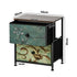 2pc Bedside Tables Fabric Cabinet 2 Drawers Nightstand