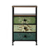 2pc Bedside Tables Fabric Nightstand 3 Drawers Table Shelf