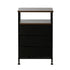 2pc Bedside Tables Fabric Nightstand 3 Drawers Table Shelf