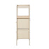 Oikiture 2PC Fabric Bedside Table 2 Drawer Open Shelf Nightstand Beige
