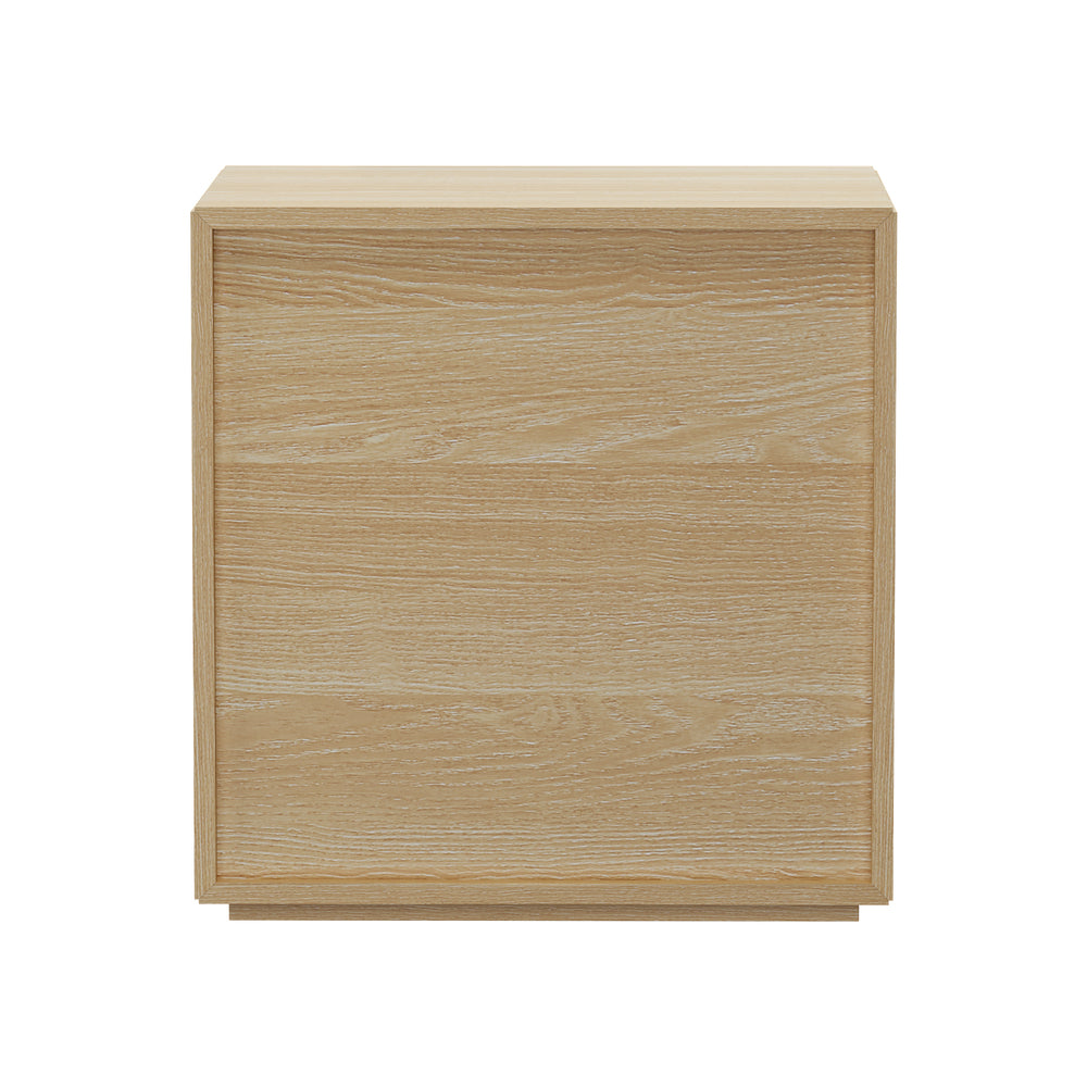 Bedside Table 2 Drawers Bedroom Nightstand No Handle Natural