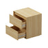 2x Bedside Table 2 Drawers Nightstand No Handle Natural